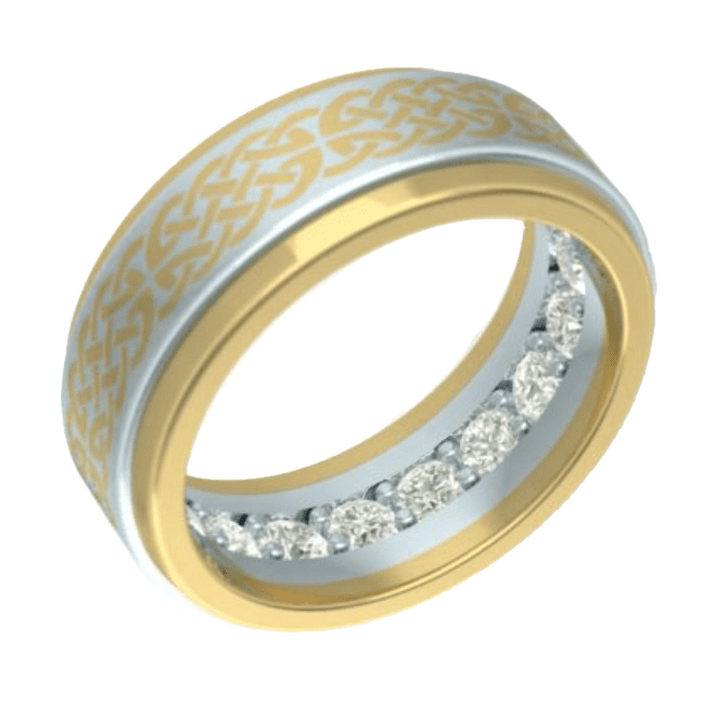 Gold and silver Celtic wedding band